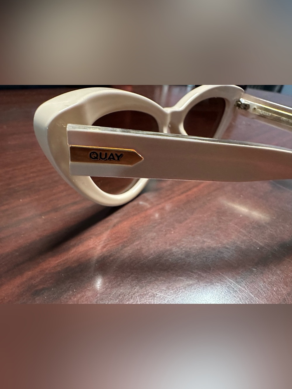 Quay Cream Cat-Eye Sunglasses TEMPTED NWOT